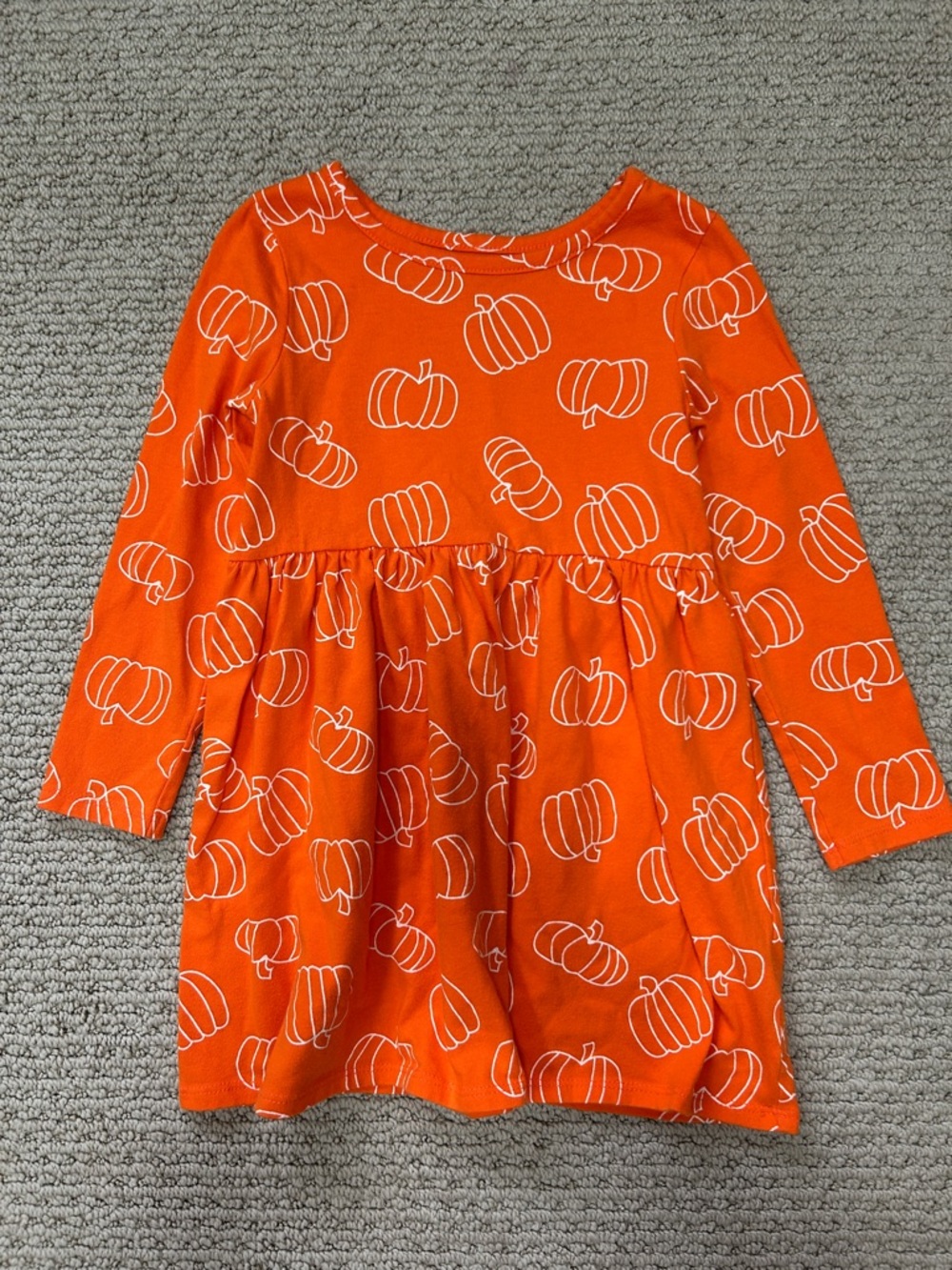 Cat & Jack Bright Orange Pumpkin Print Dress